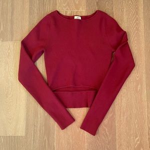 Aritzia Yacine Ribbed Long Sleeve Shirt